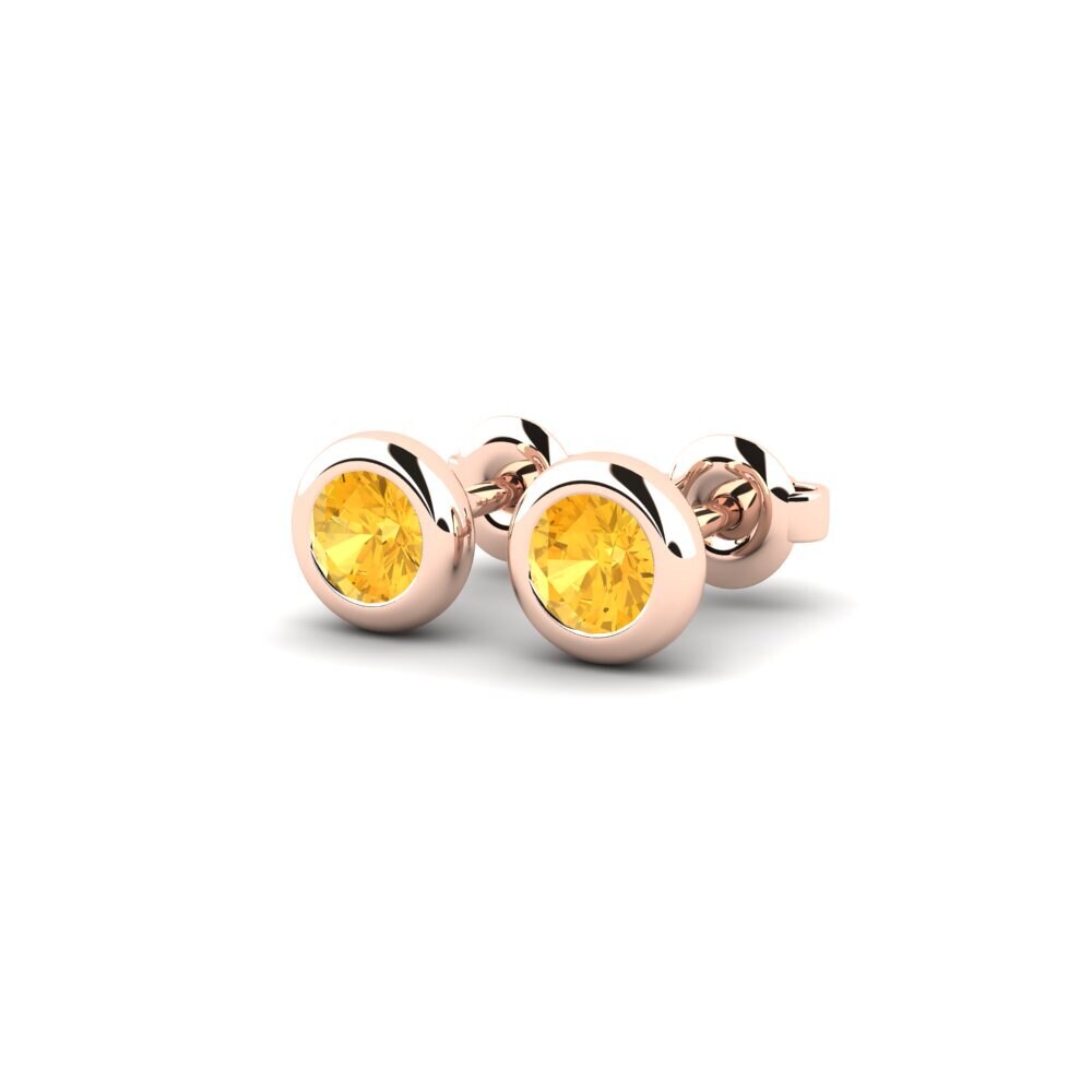 18k Oro Rosa Citrino Pendiente de mujer Burbuja
