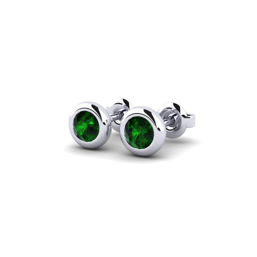 Oro Bianco 375 Tormalina Verde Orecchino da donna Burbuja