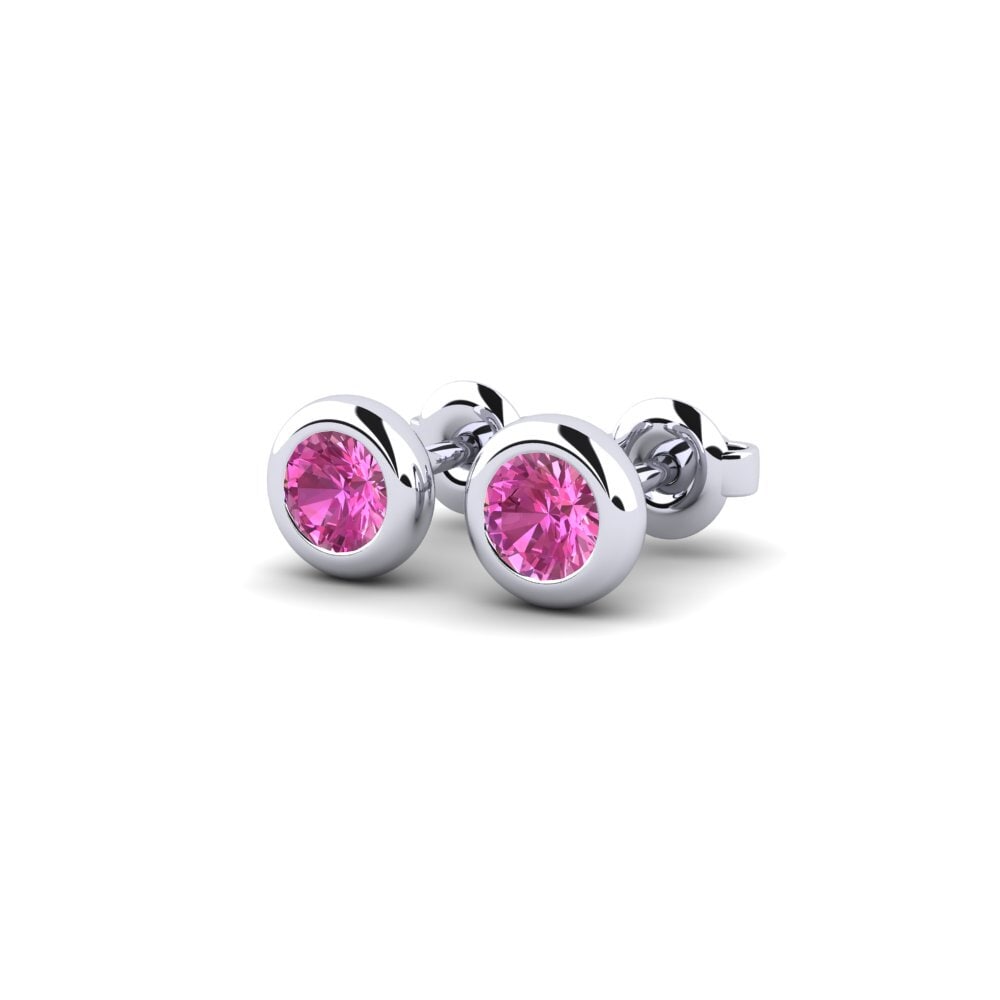 Oro Bianco 375 Topazio Rosa Orecchino da donna Burbuja