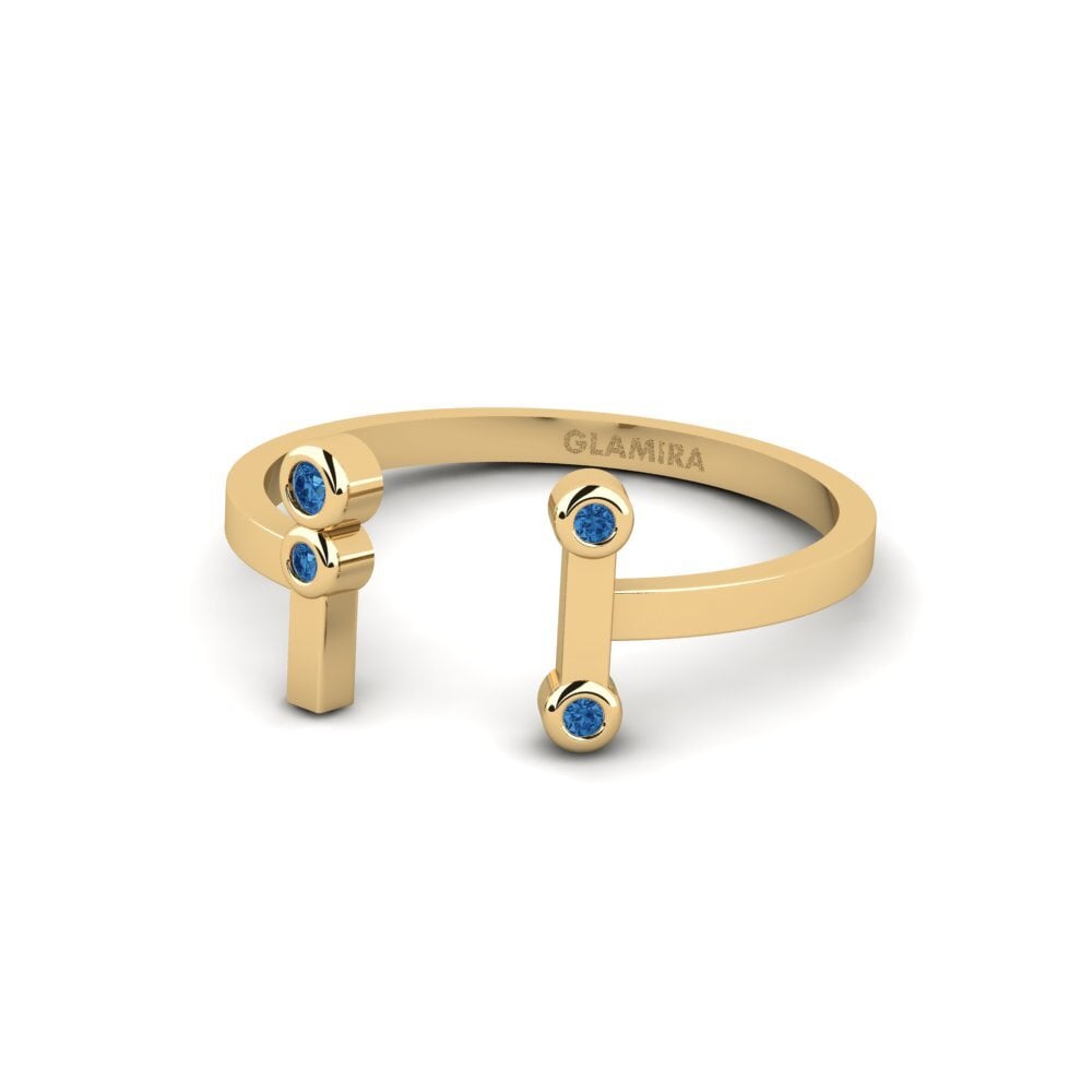 Circonita Azul Oscuro Anillo Grenns
