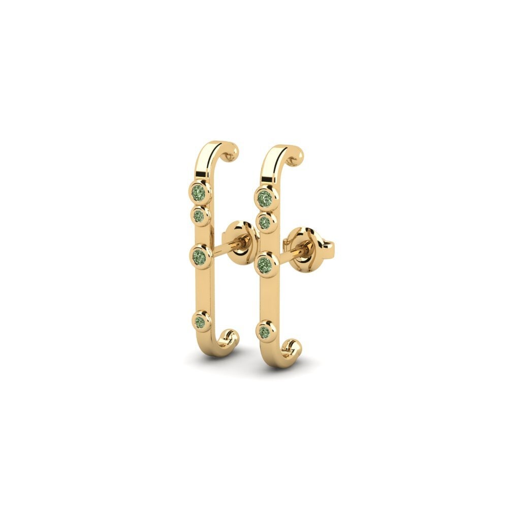Diamante Verde Brincos Feminino Ibhola