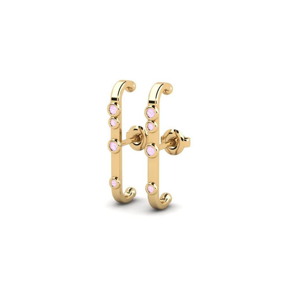 Safira Rosa Brincos Feminino Ibhola