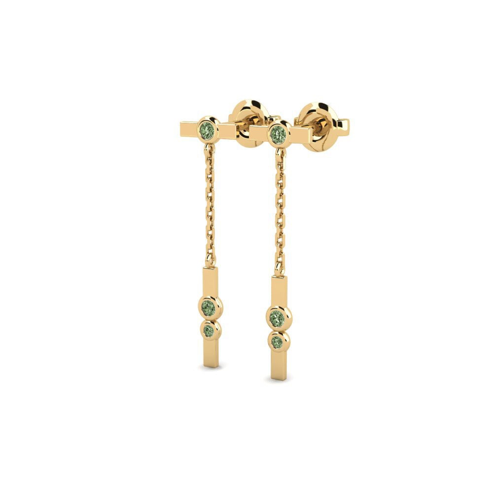 Diamante Verde Brincos Feminino Mbewu