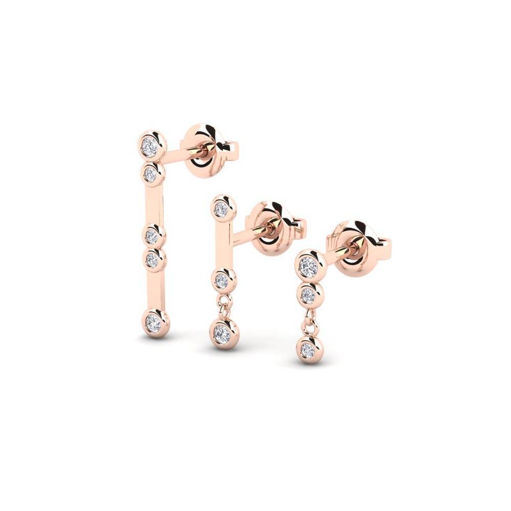 14k Rose Gold Women's Earring Minge - Set