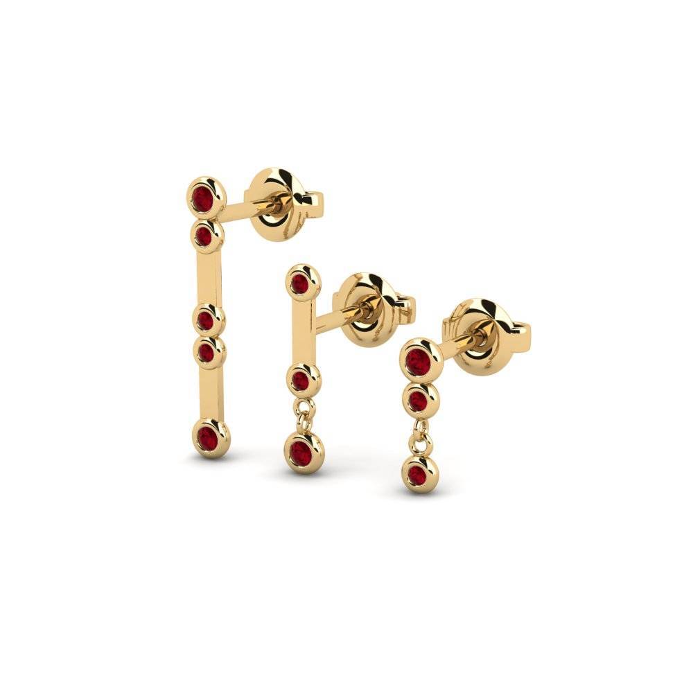 Circonita Roja Pendiente de mujer Minge - Set