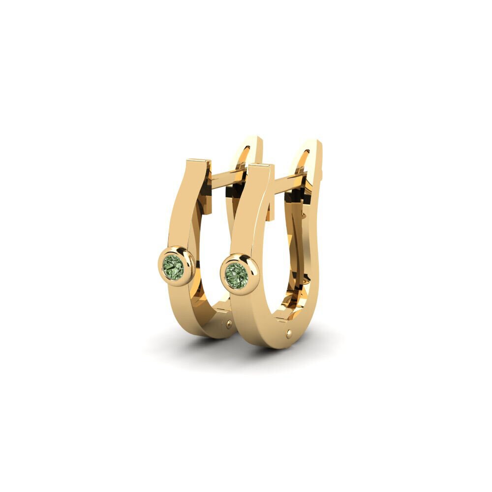 Diamante Verde Brincos Feminino Nuku
