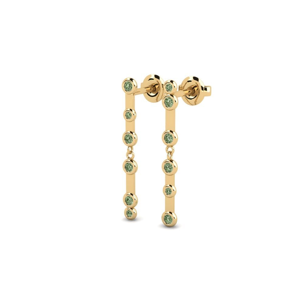 Diamante Verde Brincos Feminino Panduva