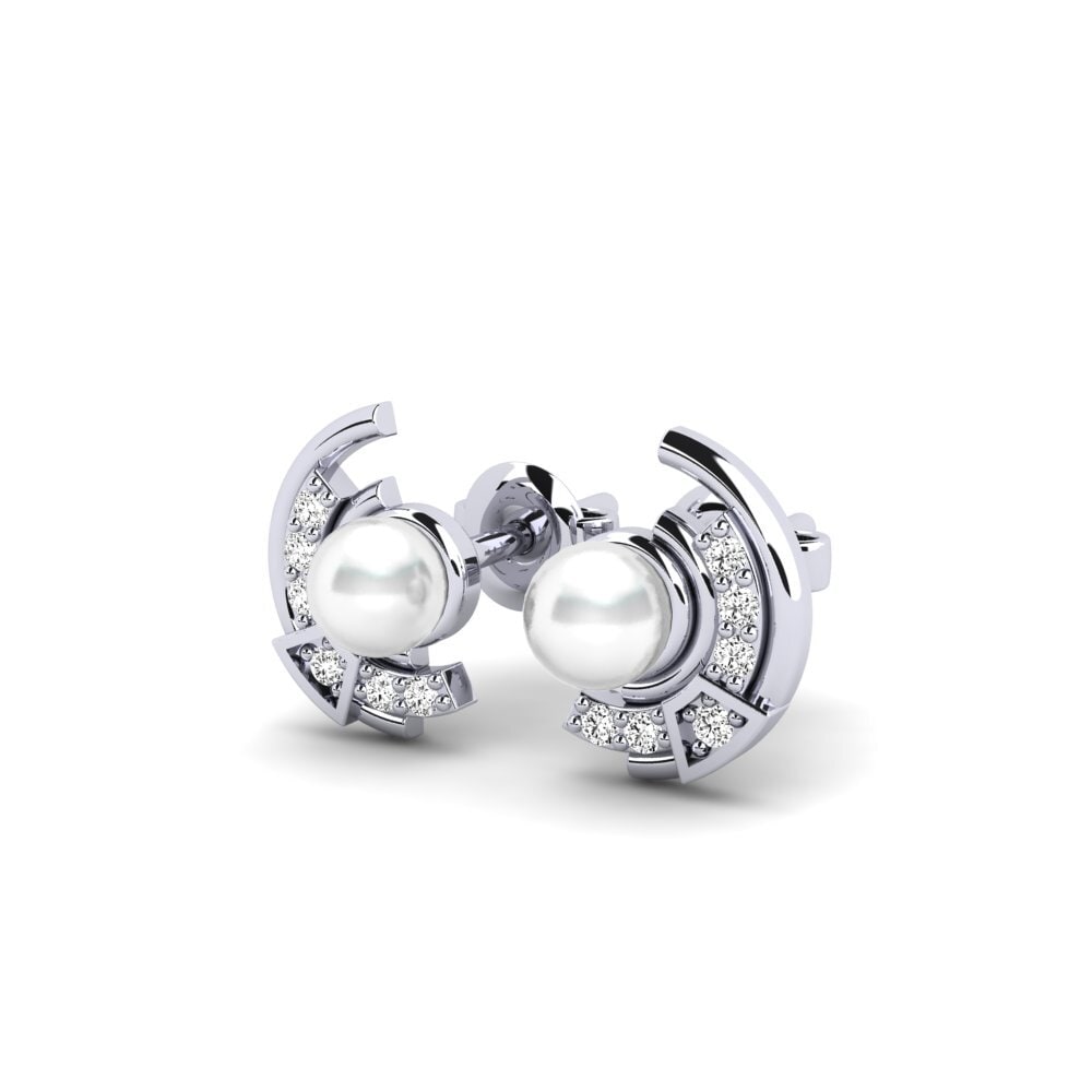 9ct White Gold Moissanite Women's Earring Realism