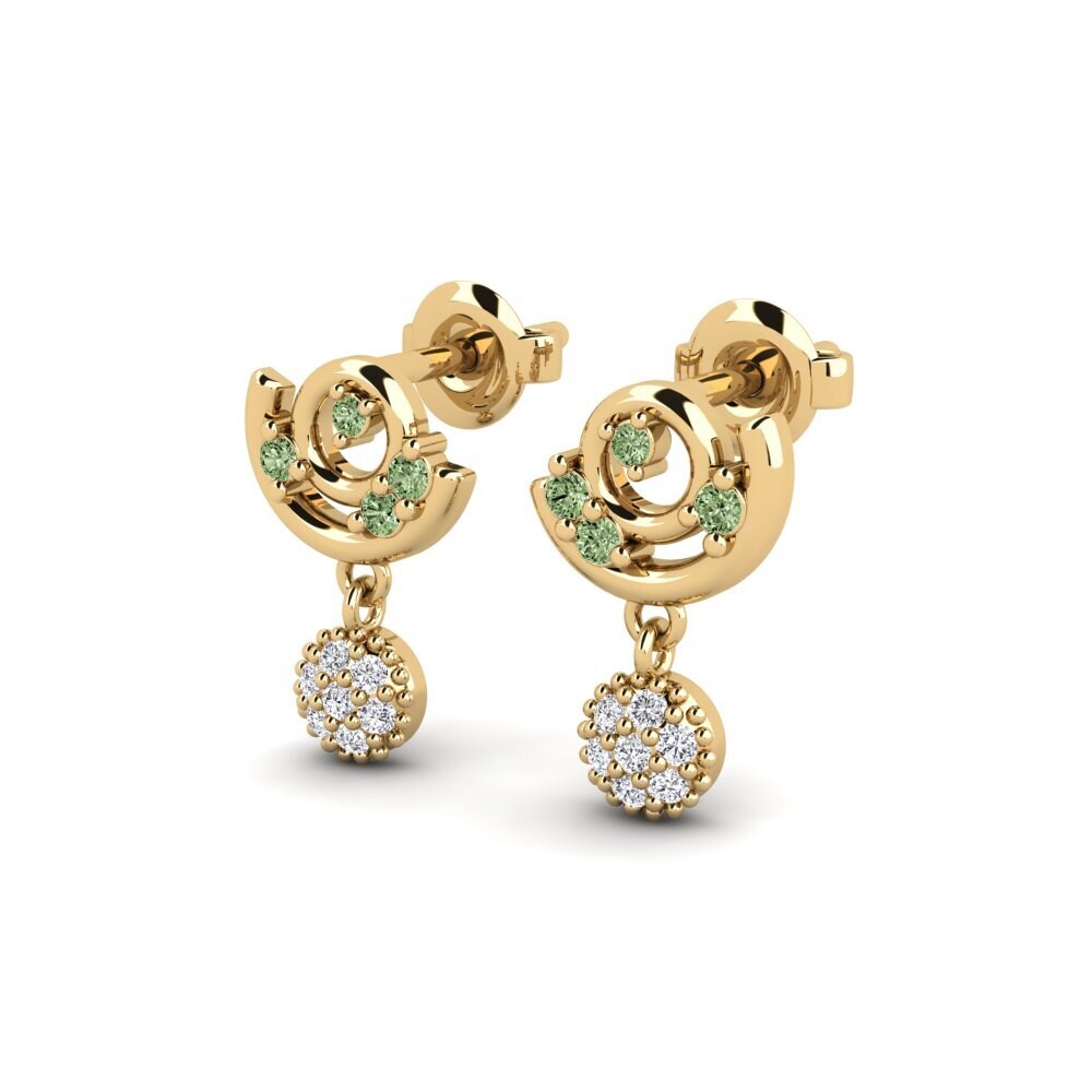Diamante Verde Brincos Feminino Thunath - A
