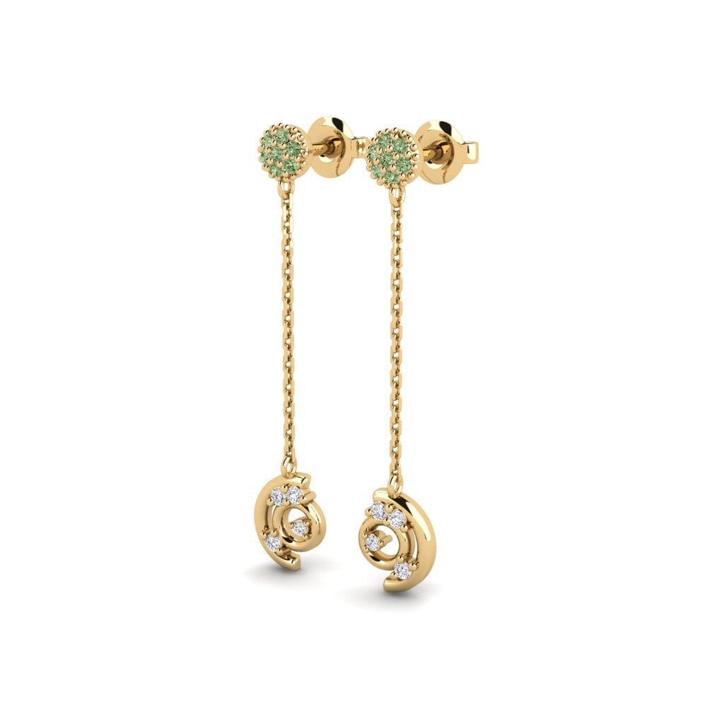 Diamante Verde Brincos Feminino Thunath - B