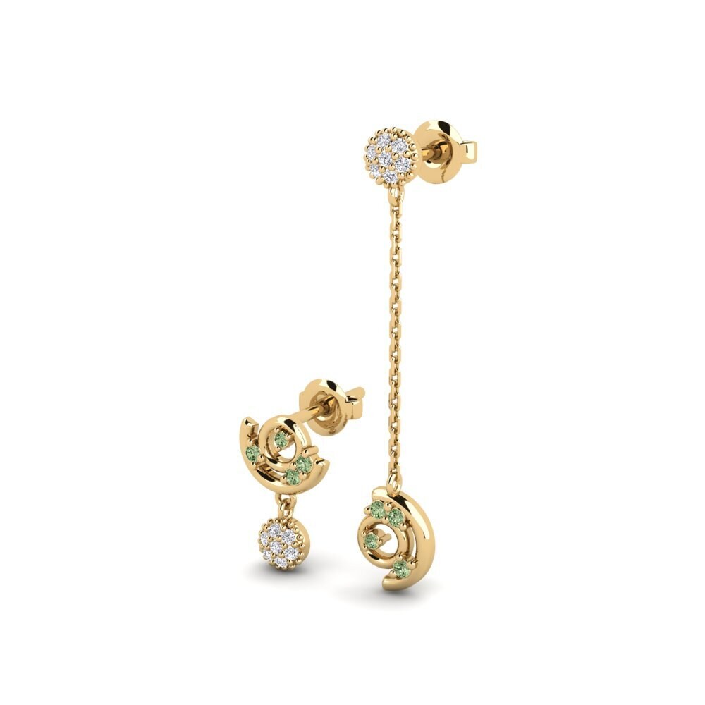 Diamante Verde Brincos Feminino Thunath - SET