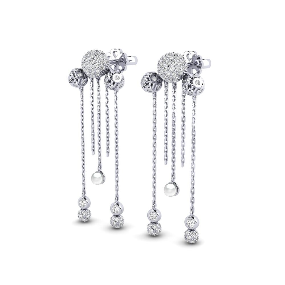 9ct White Gold Moissanite Women's Earring Unwin