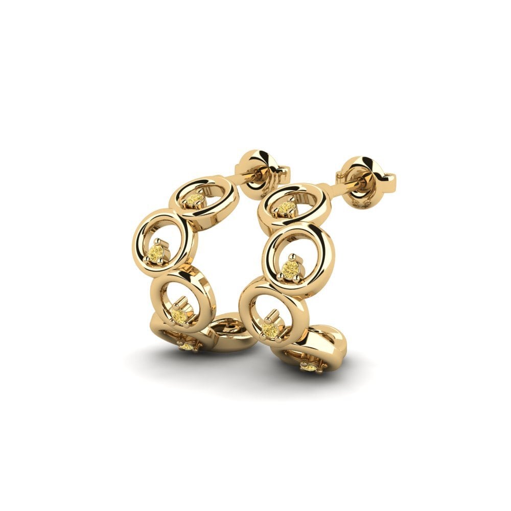 Diamante Amarillo Pendiente de mujer Virtuality