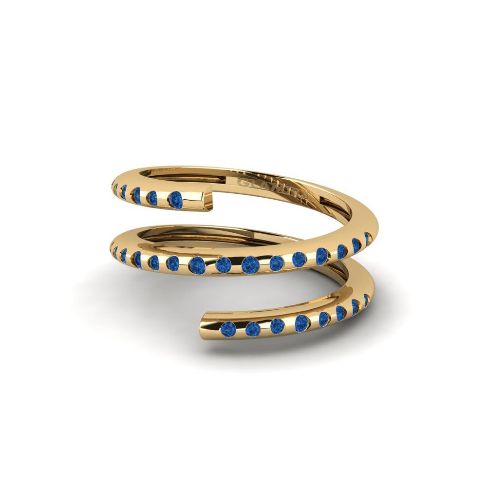 Circonita Azul Oscuro Anillo Maliq