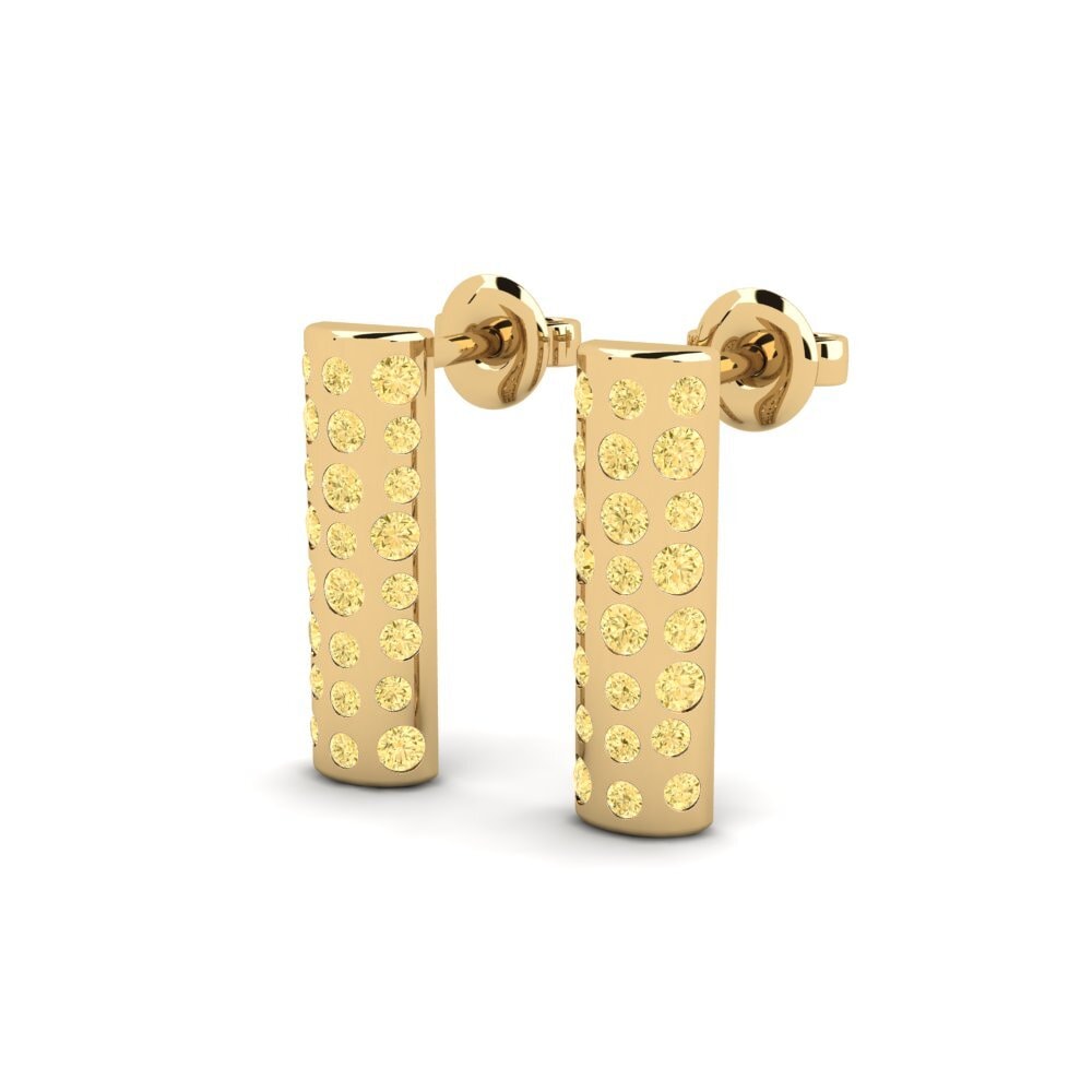 Diamante Amarillo Pendiente de mujer Mustvee - A