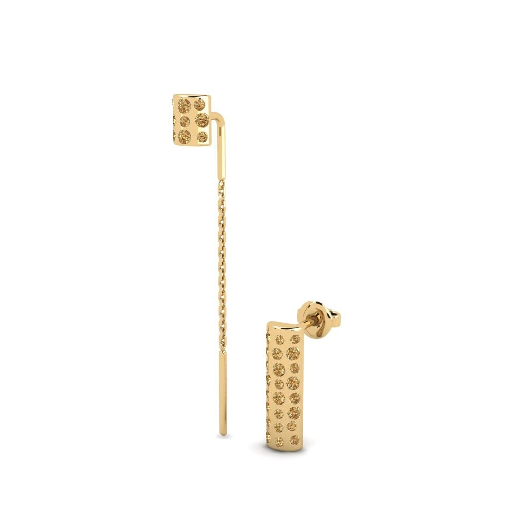 Diamante Marrón Pendiente de mujer Mustvee - SET