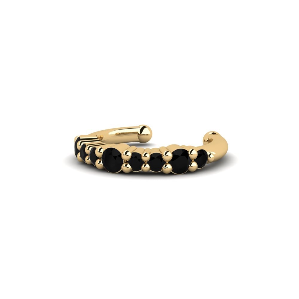 14k Oro Amarillo Diamante Negro Pendiente de mujer Nnete
