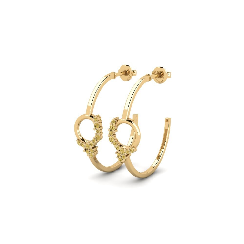 Diamante Amarillo Pendiente de mujer Orino