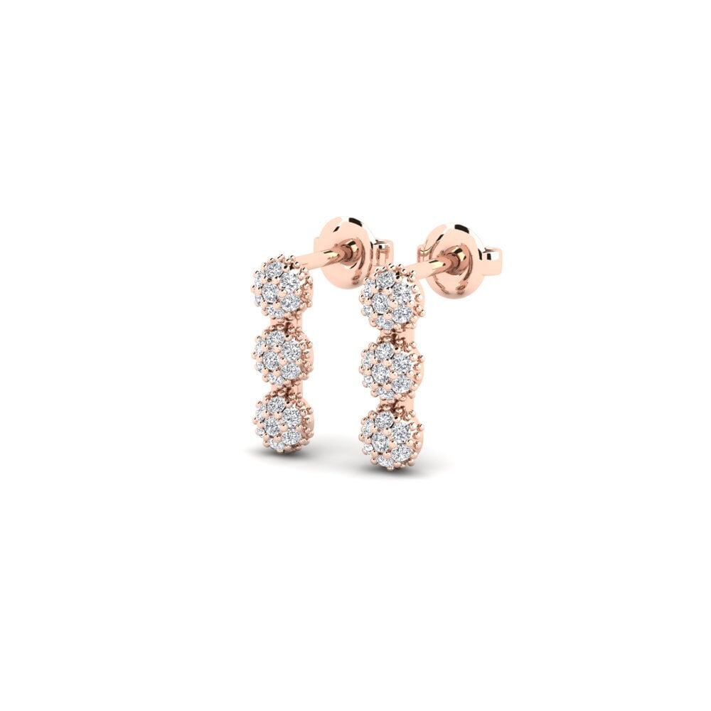 14k Rose Gold Women's Earring Paars