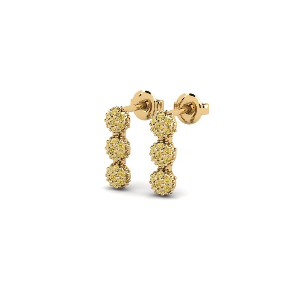 Diamante Amarillo Pendiente de mujer Paars