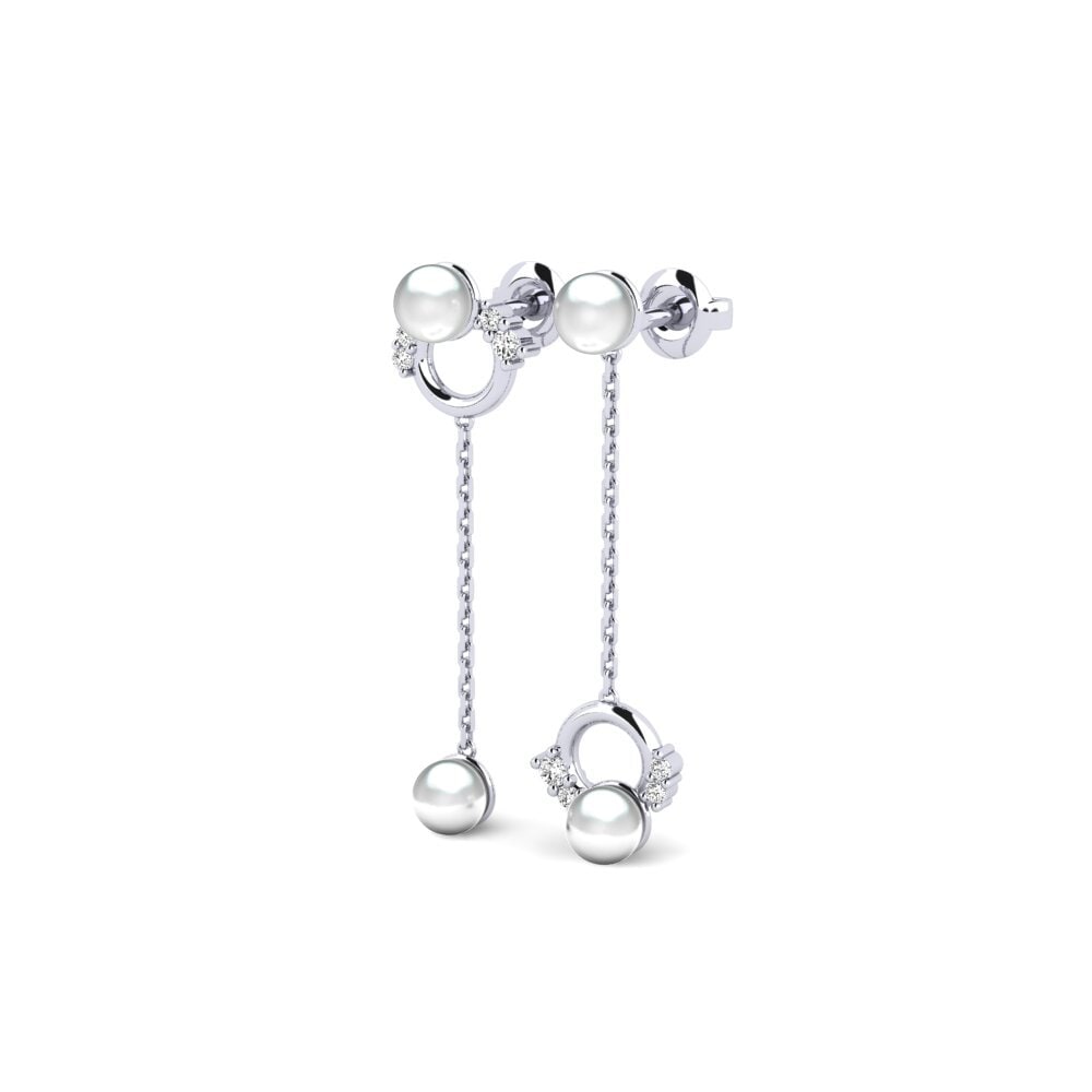 9ct White Gold Moissanite Women's Earring Poni