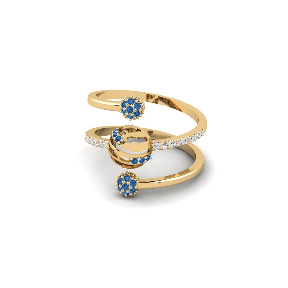 Circonita Azul Oscuro Anillo Sgeul