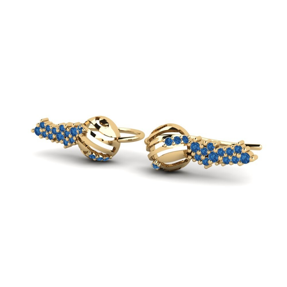 Zircônia azul escuro Brincos Feminino Ukweli