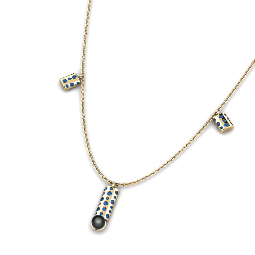 Dark Blue Zirconia Women's Necklace Maszewo
