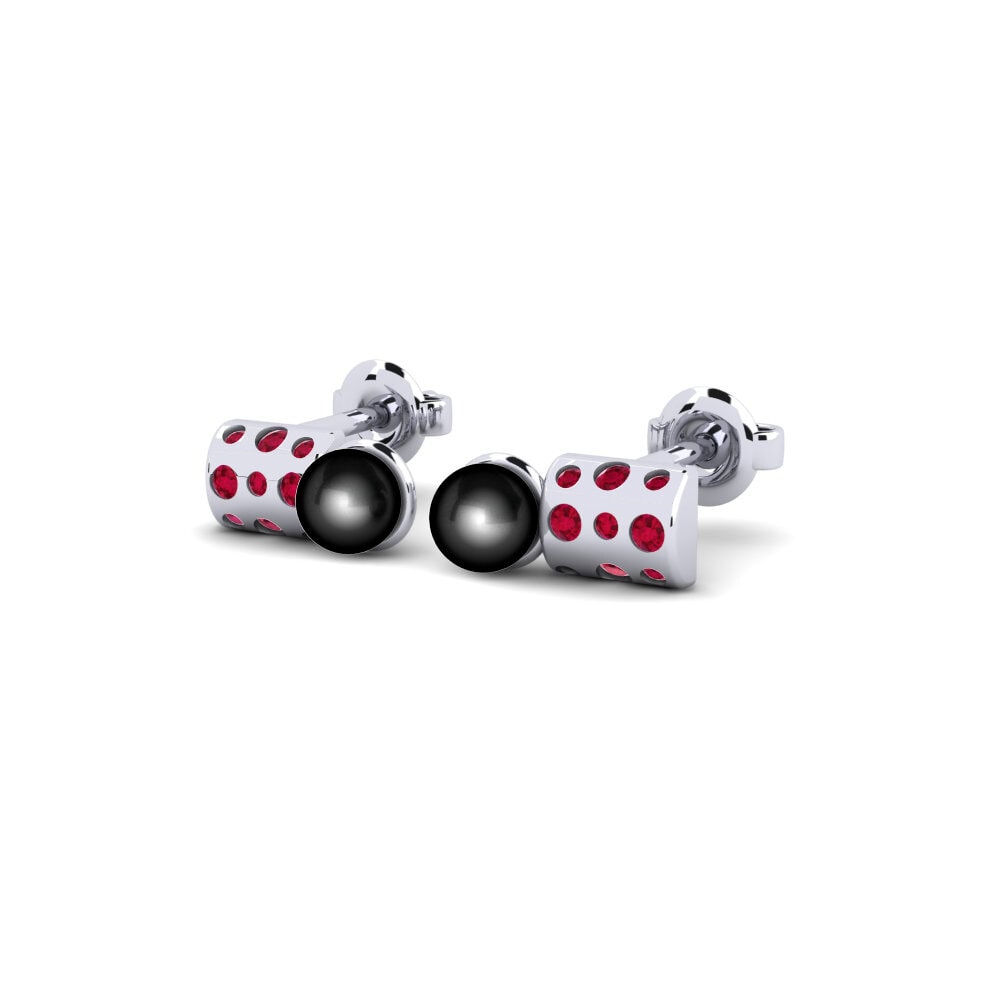 9ct White Gold Ruby Women's Earring Nowogard