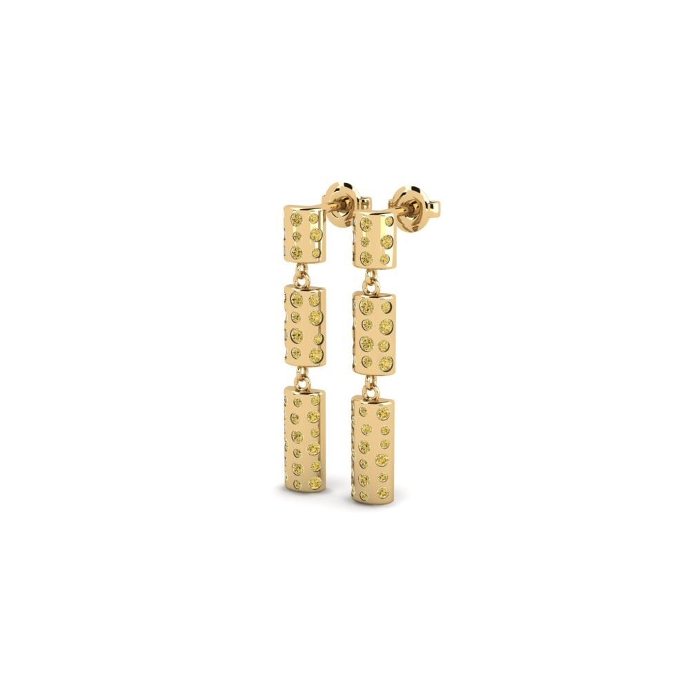 Diamante Amarillo Pendiente de mujer Olecko