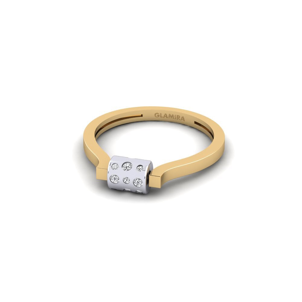 14ct Yellow & White Gold Round Lab Grown Diamond Ring Sarahda