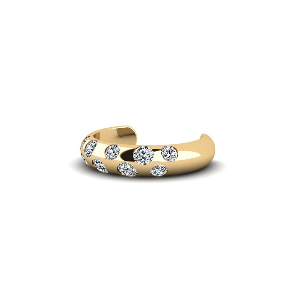 14ct Yellow Gold Zirconia Women's Earring Zlobin