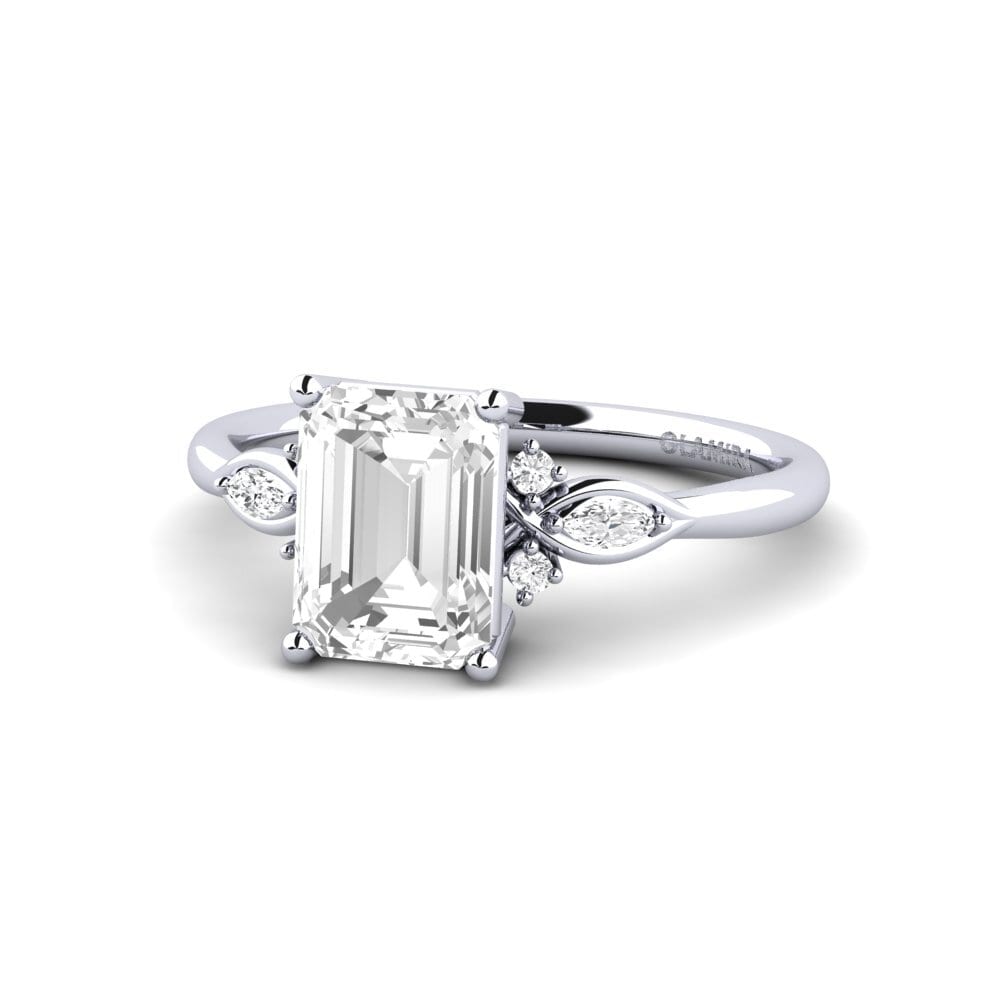 White sapphire Engagement Ring Gisu - Emerald 2.15 crt