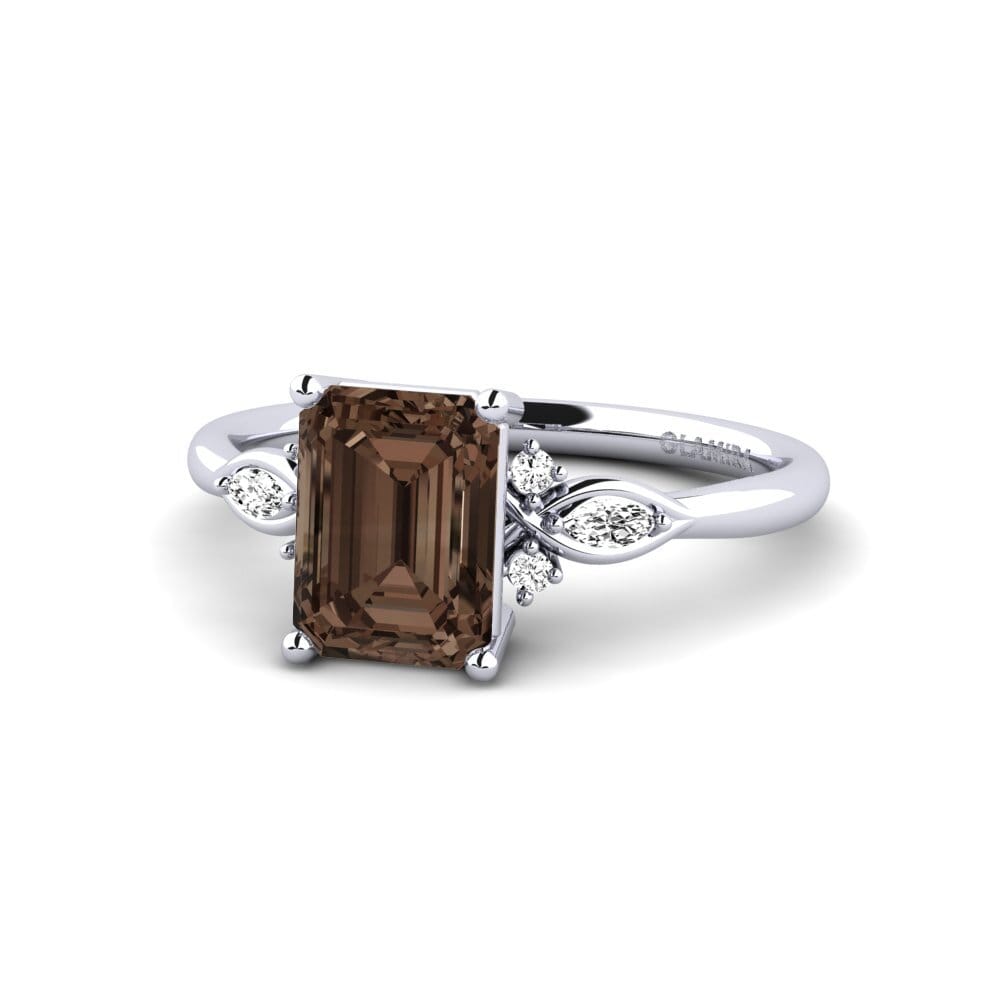 Cuarzo humo Anillo de compromiso Gisu - Emerald 2.15 crt