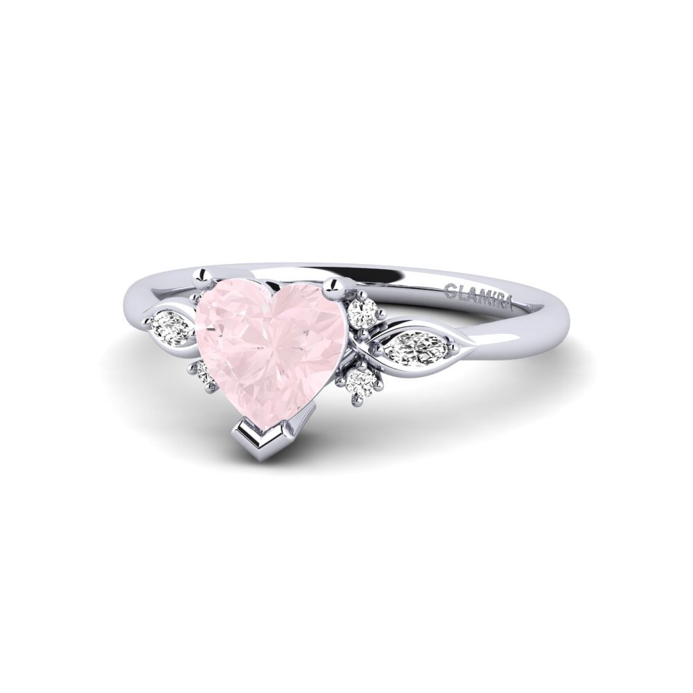 Rose Quartz Engagement Ring Gisu - Heart 0.97 crt
