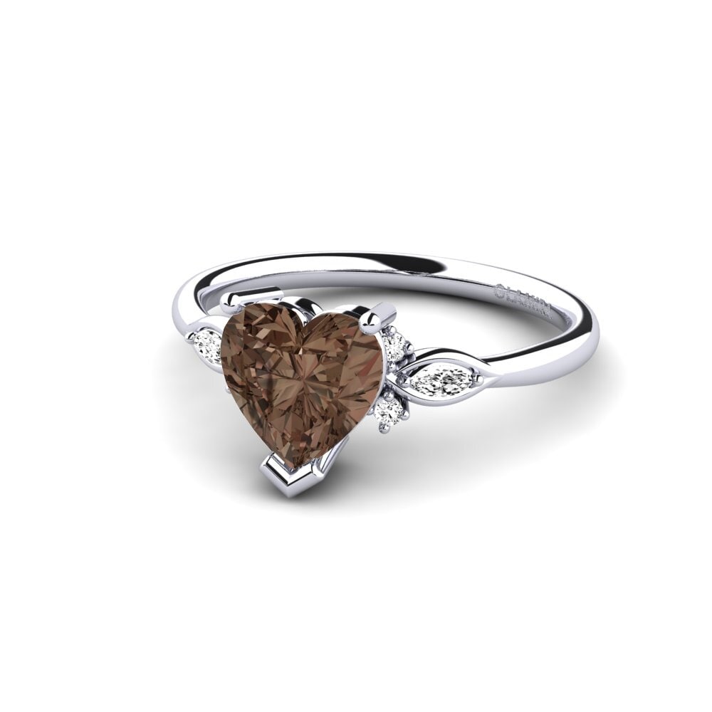 Cuarzo humo Anillo de compromiso Gisu - Heart 1.50 crt