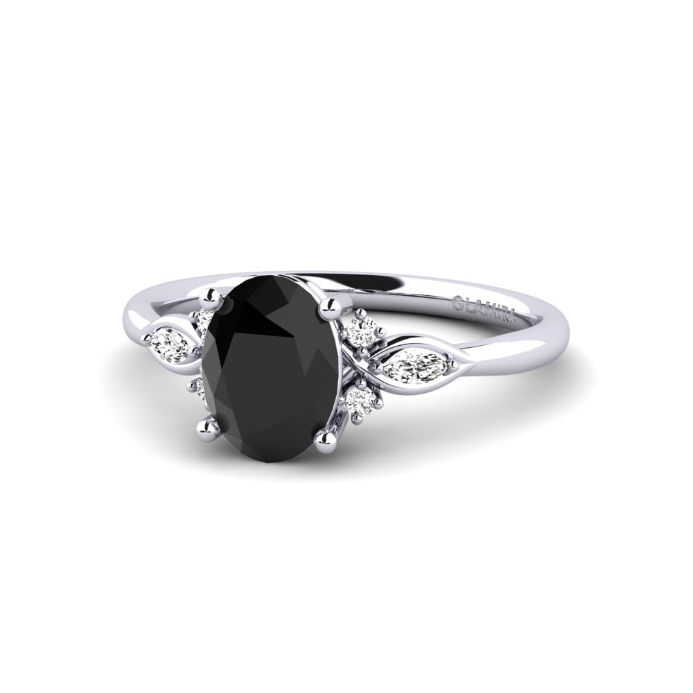 Ónix Negro Anillo de compromiso Gisu - Oval 1.09 crt
