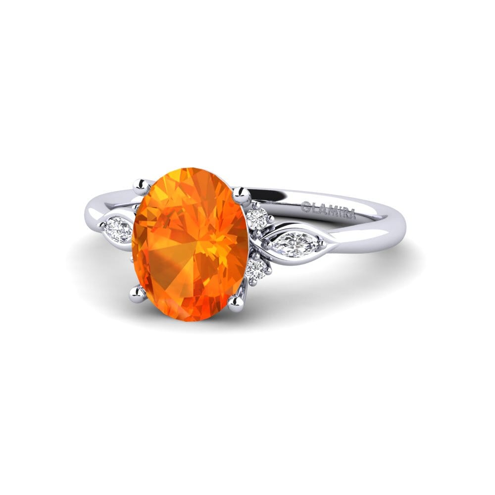 Orange Sapphire Engagement Ring Gisu - Oval 1.62 crt