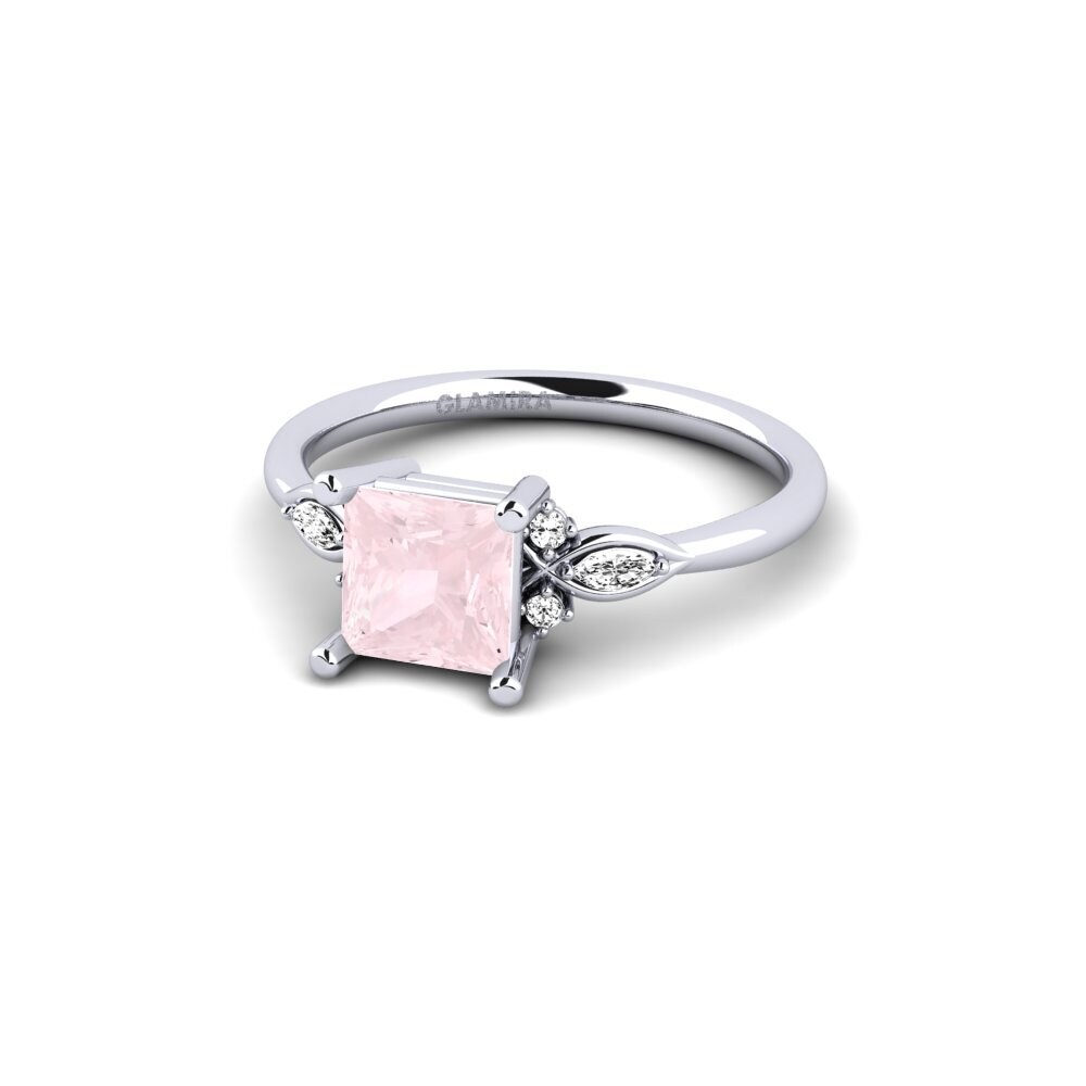 Rose Quartz Engagement Ring Gisu - Princess 1.25 crt
