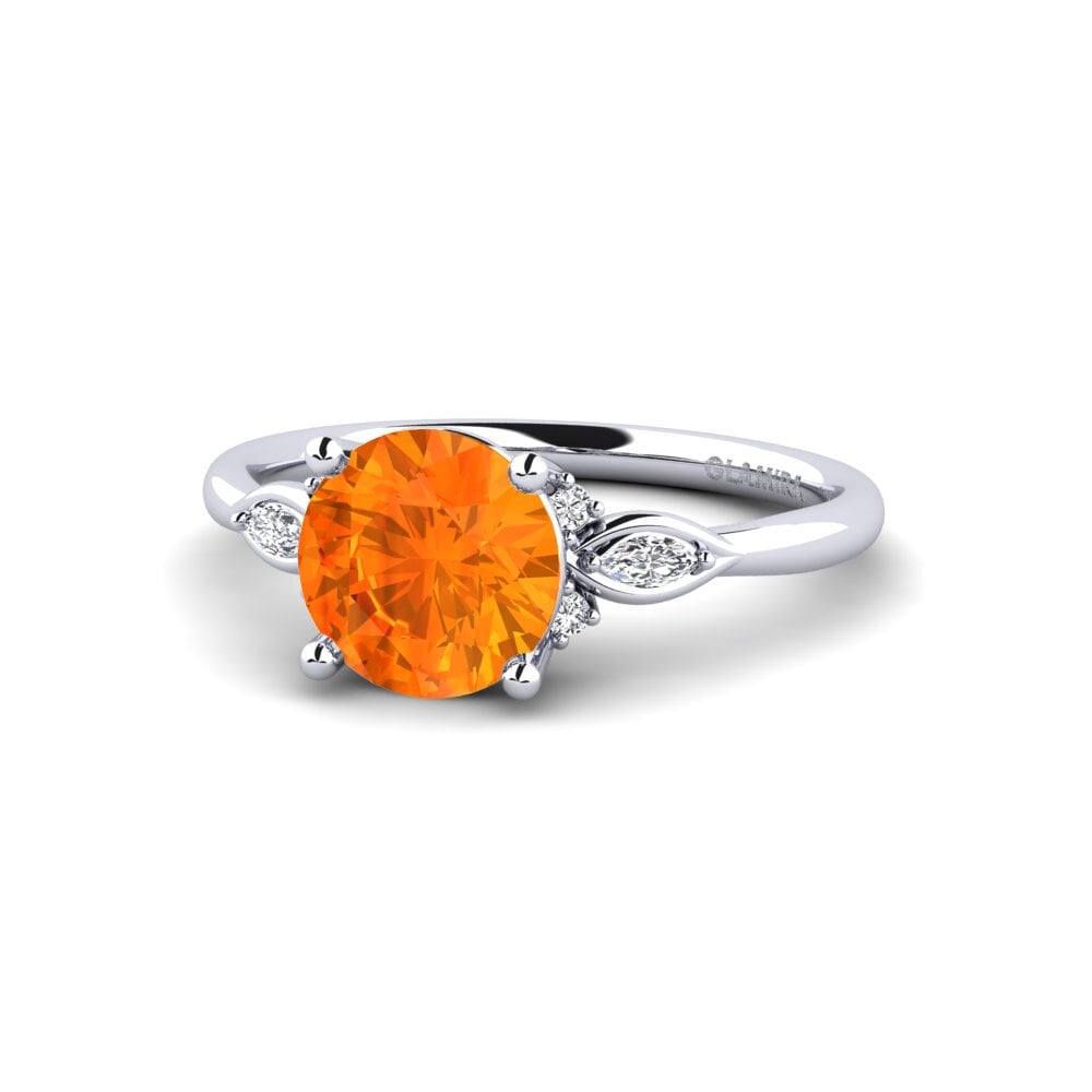 Orange Sapphire Engagement Ring Gisu - Round 1.6 crt