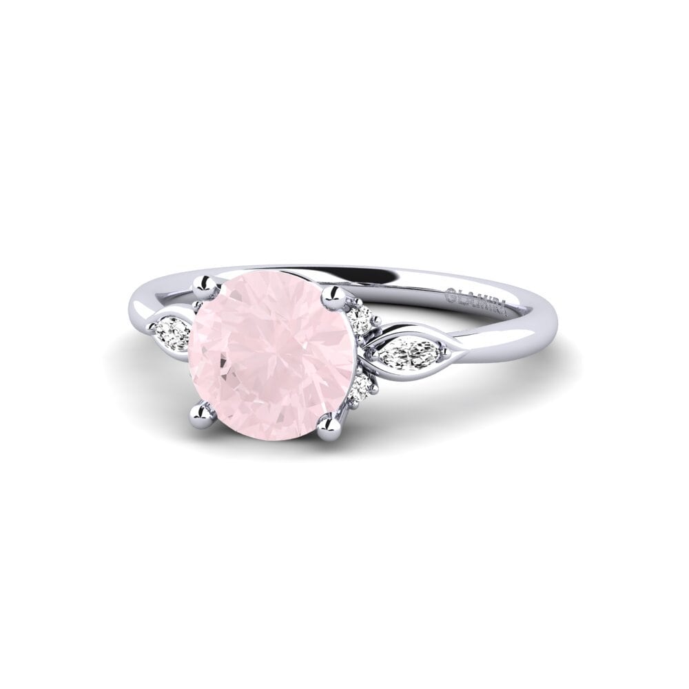 Rose Quartz Engagement Ring Gisu - Round 1.6 crt