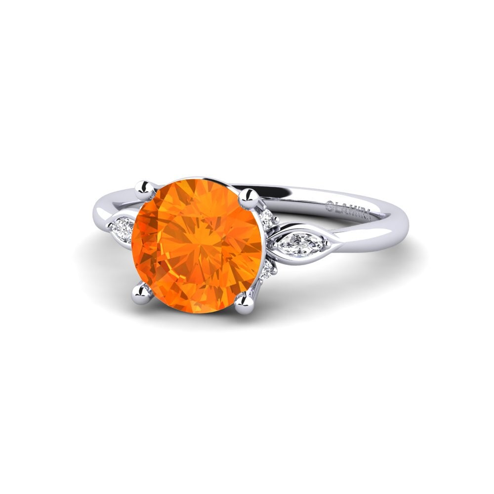 Orange Sapphire Engagement Ring Gisu - Round 2.0 crt