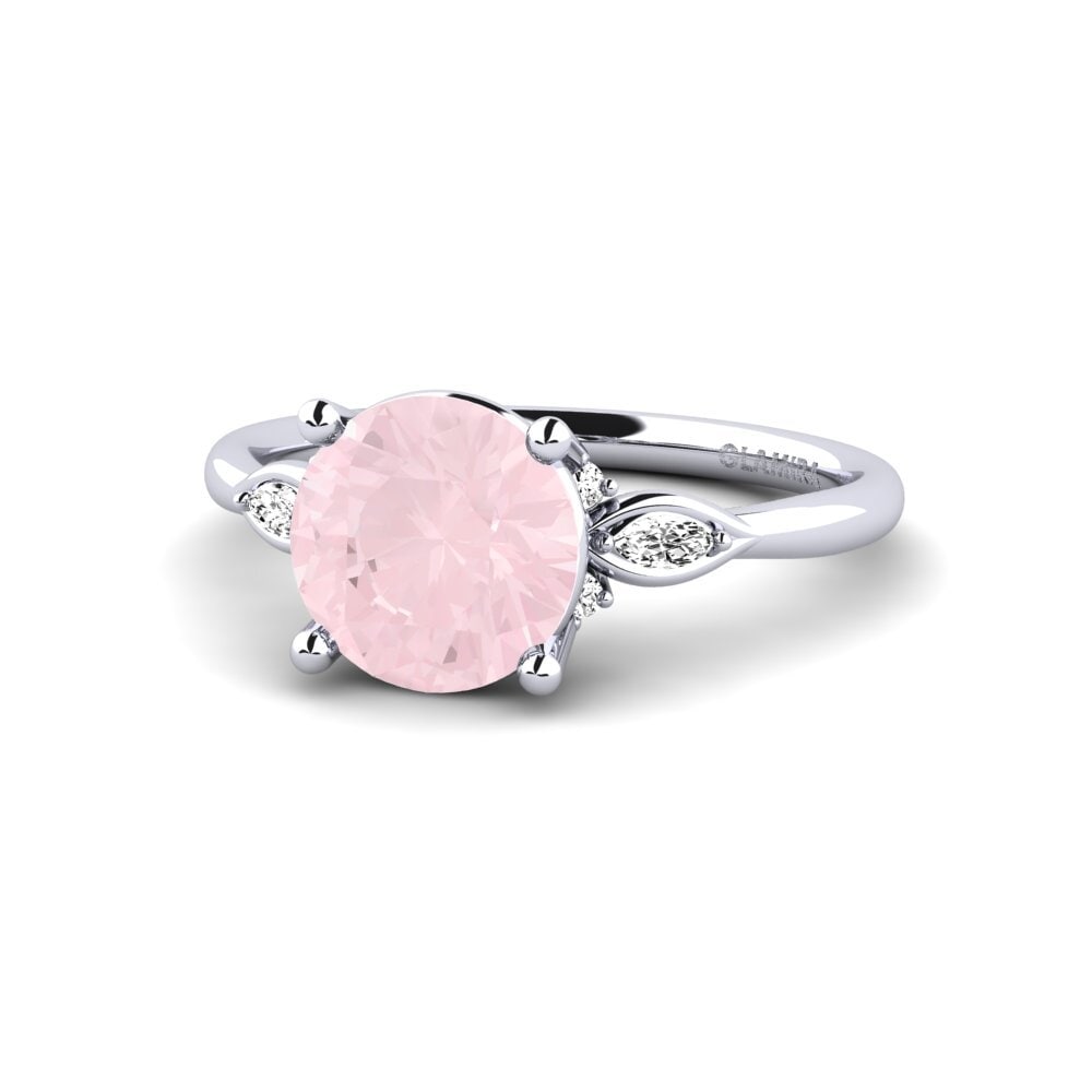Rose Quartz Engagement Ring Gisu - Round 2.0 crt