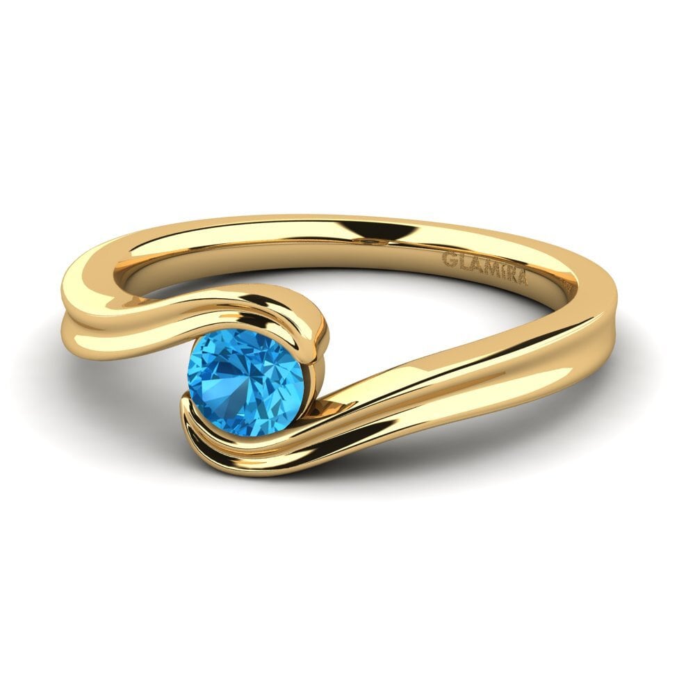 Topacio azul Anillo de compromiso Adele