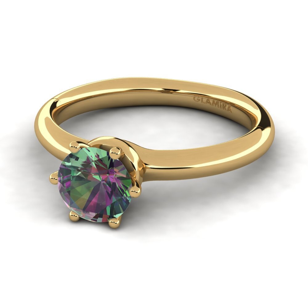 Topacio Místico Anillo de compromiso Almira 0.8 crt