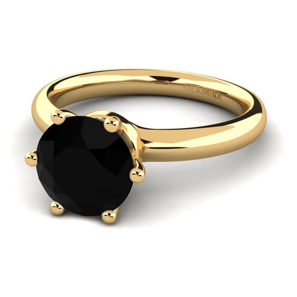 Ónix Negro Anillo de compromiso Almira 2.0 crt