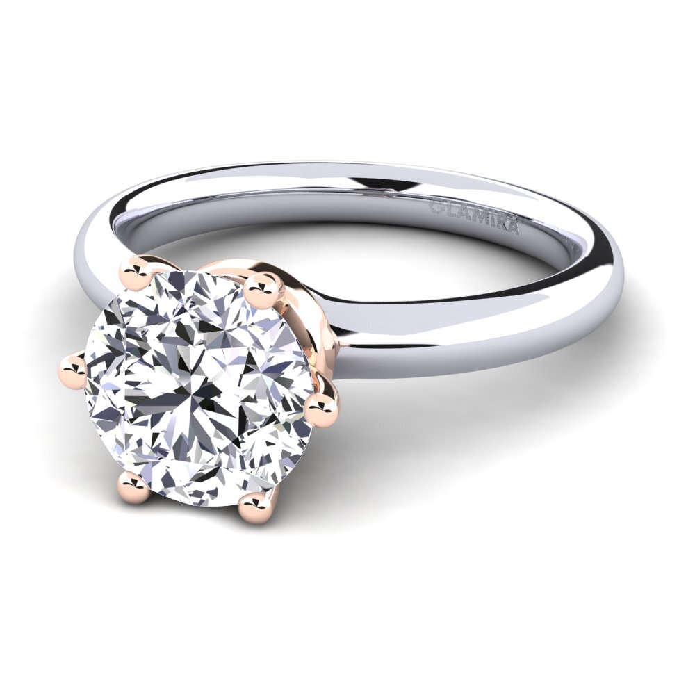 14ct White / Rose Gold Engagement Ring Almira 2.0 crt