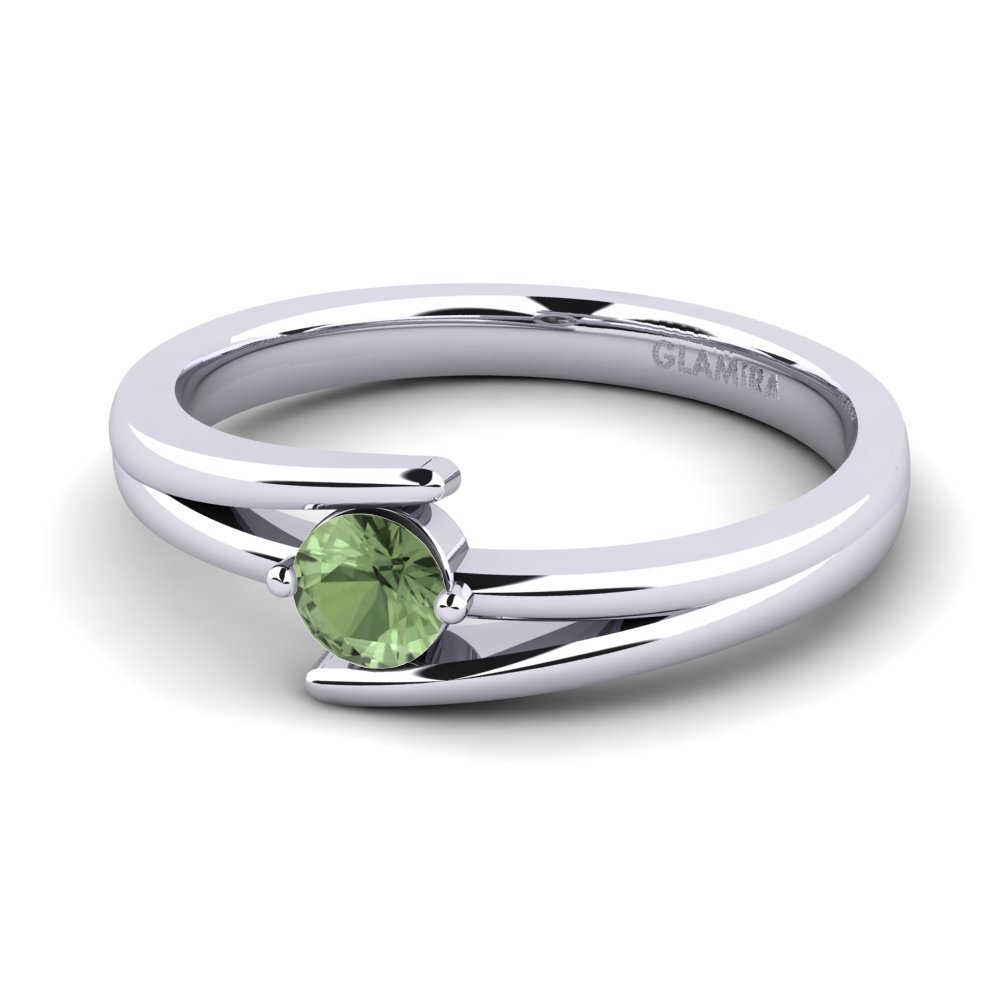 Zafiro Verde Anillo de compromiso Amalia 0.25crt