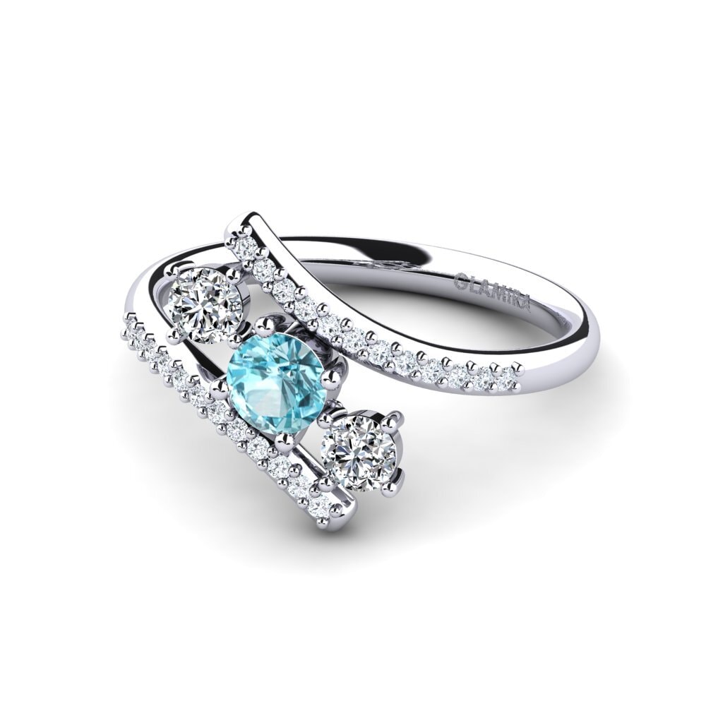 3 & 5 Stones Blue Zircon Rings