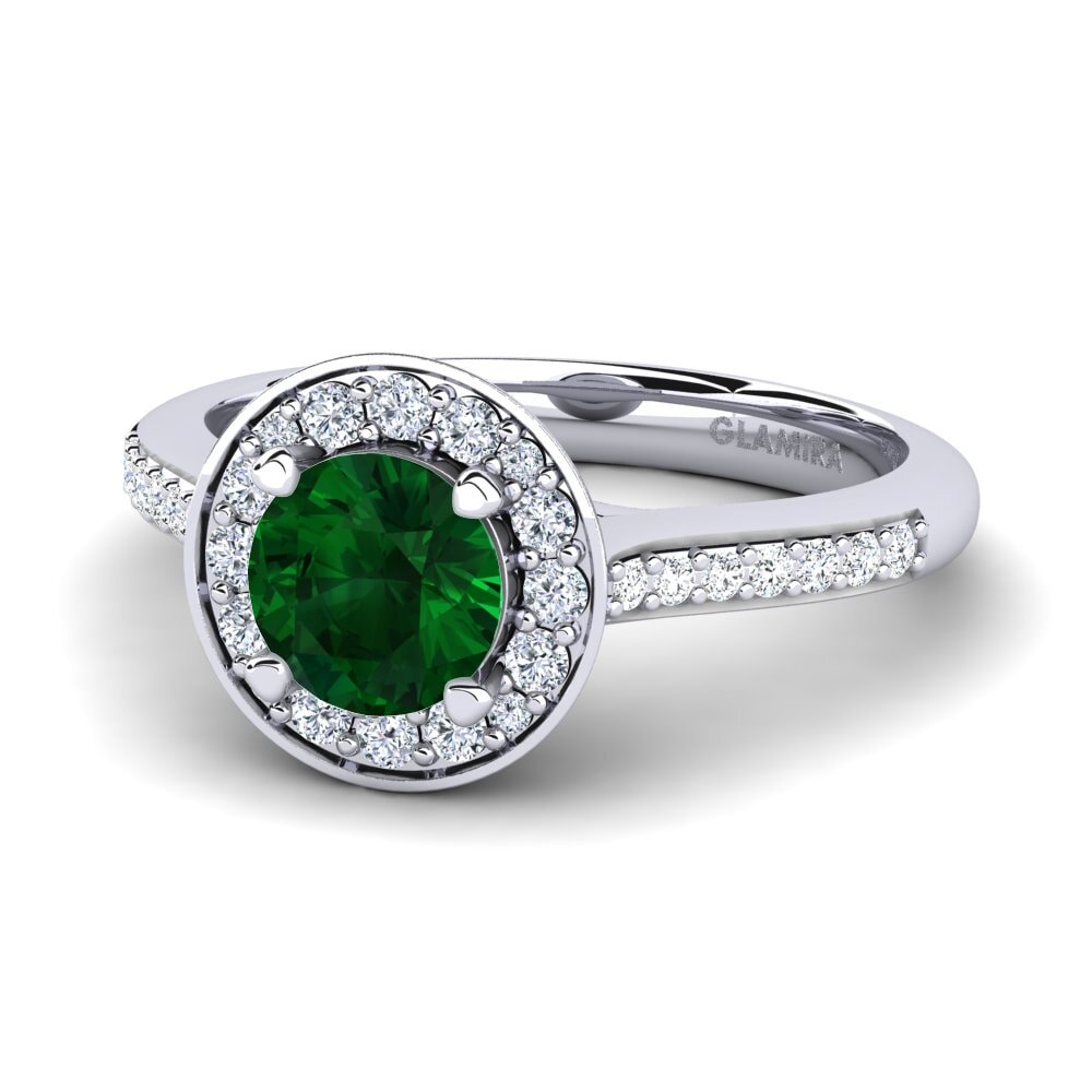 Halo Tsavorite Engagement Rings